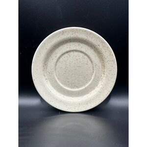 Homer Laughlin J-83 USA Speckled Ceramic Saucer Vintage Cream Brown 6 Inch